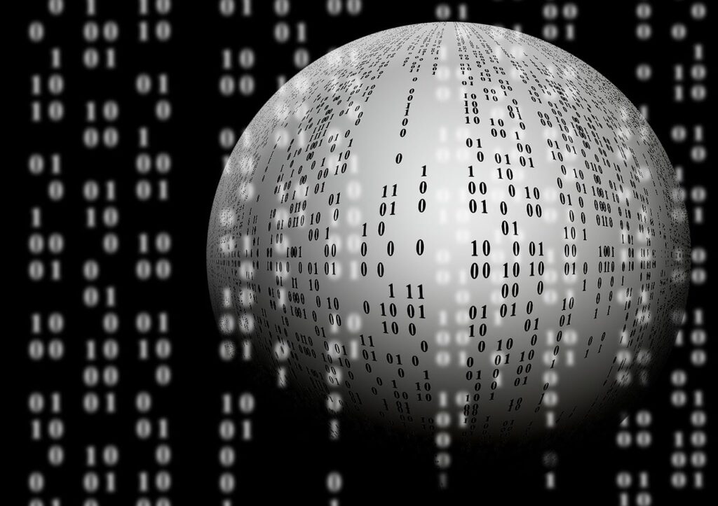 Binárna guľa symbolizuje digitálnu signalizáciu v advokátskych kanceláriách — digitálna signalizácia v advokátskych