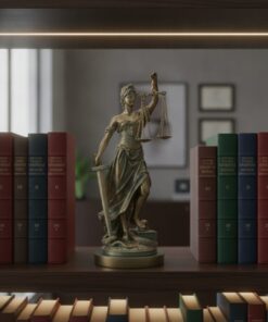 Socha spravodlivosti Themis umiestnená v reprezentatívnej advokátskej knižnici