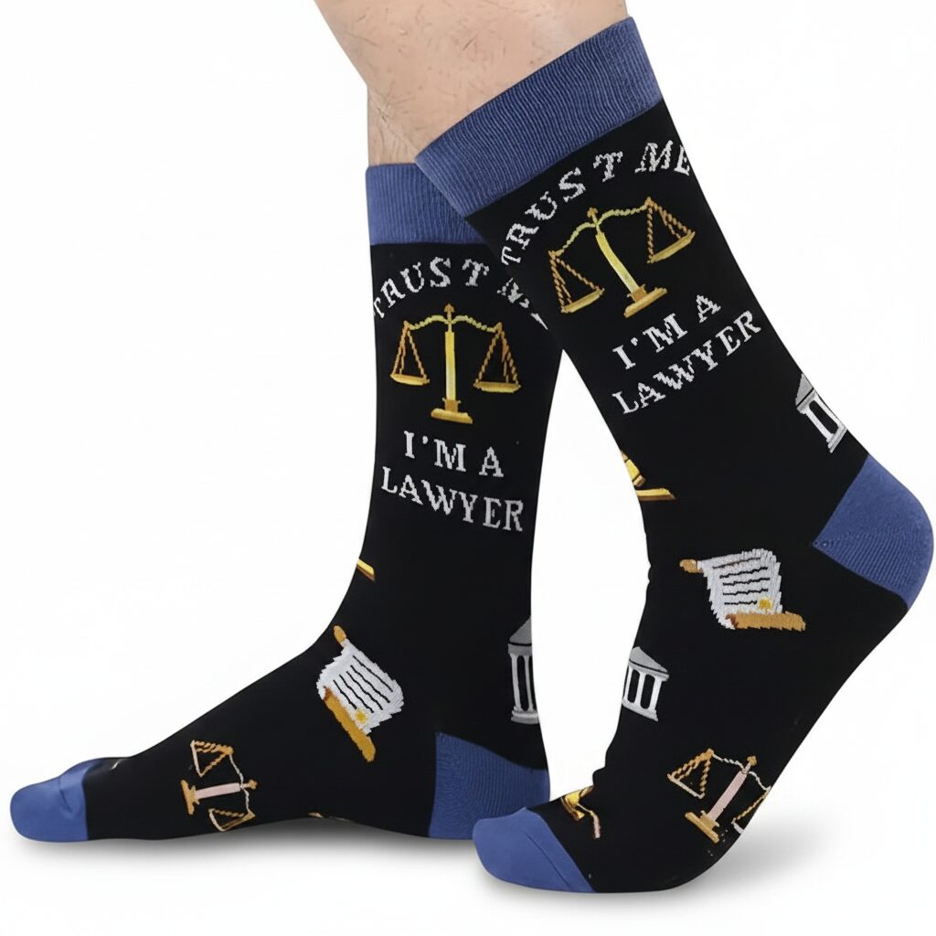Ponožky pre právnikov s nápisom Trust Me I'm a Lawyer – Obrázok 4