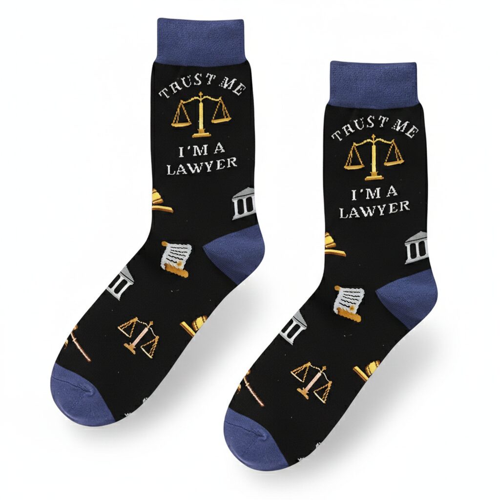 Ponožky pre právnikov s nápisom Trust Me I'm a Lawyer – Obrázok 5
